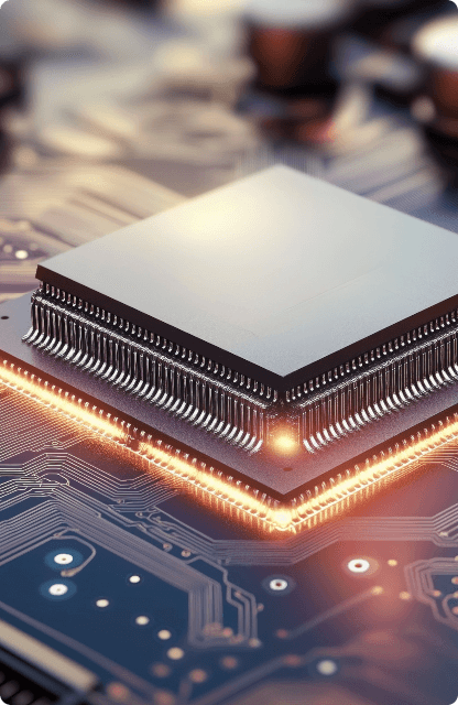 closeup of a computer chip, CPU