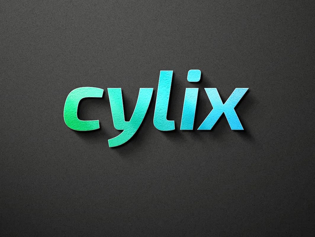 Cylix logo on a gray background