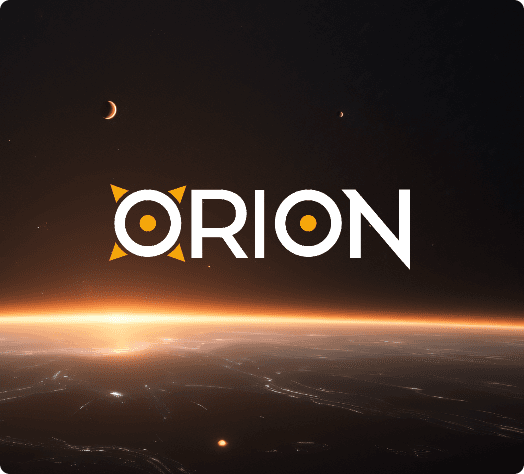 orion logo in space