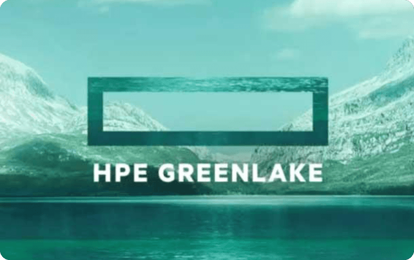 HPE Greenlake logo on green background