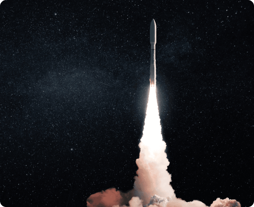 rocket blastoff from launch graphic