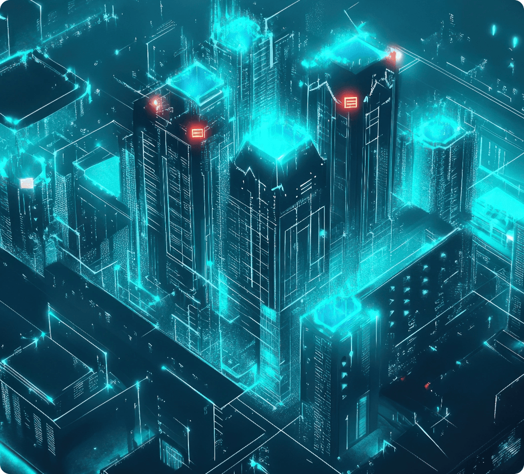 Abstract image of a digital city`