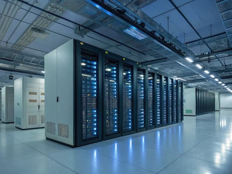 Server racks in a data center