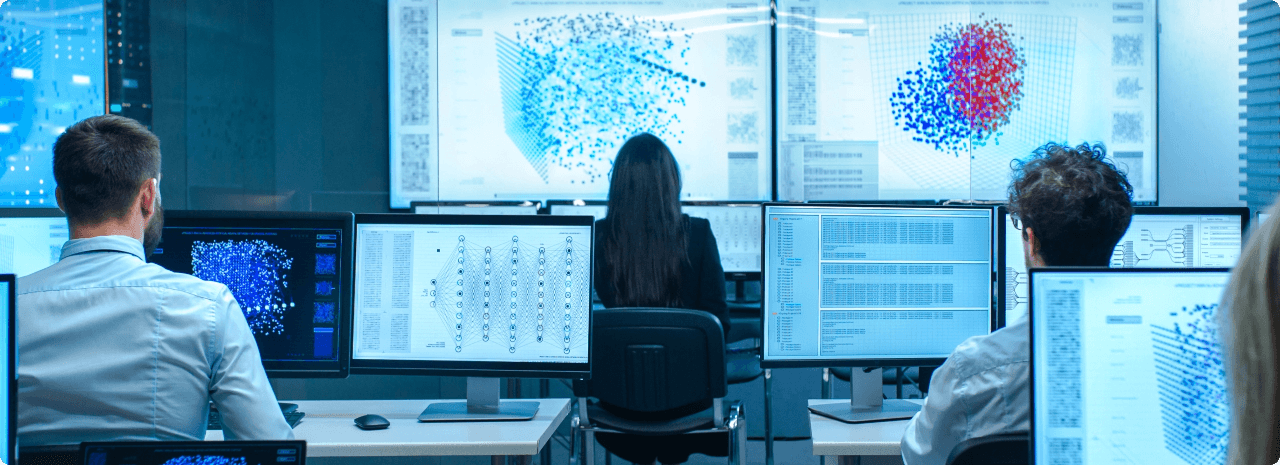 Operations analysts monitoring anomaly detection dashboards